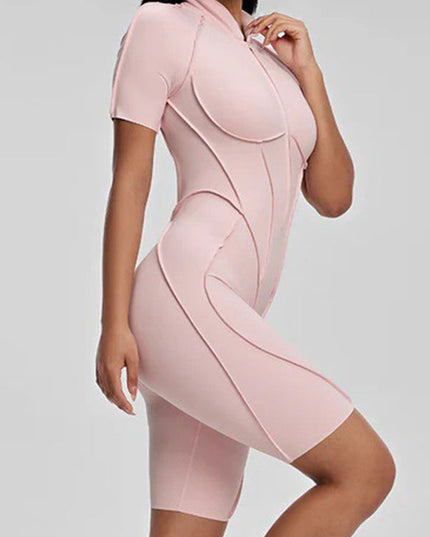 ZASUWA Female Sexy Backless Zipper Scrunch Bum Jumpsuit