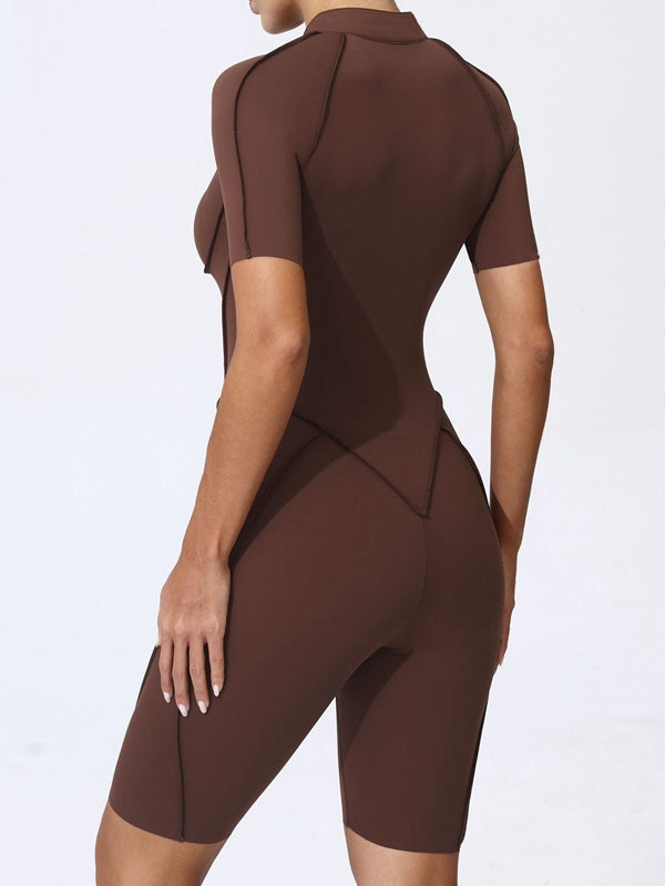 ZASUWA Female Sexy Zipper Booty Romper