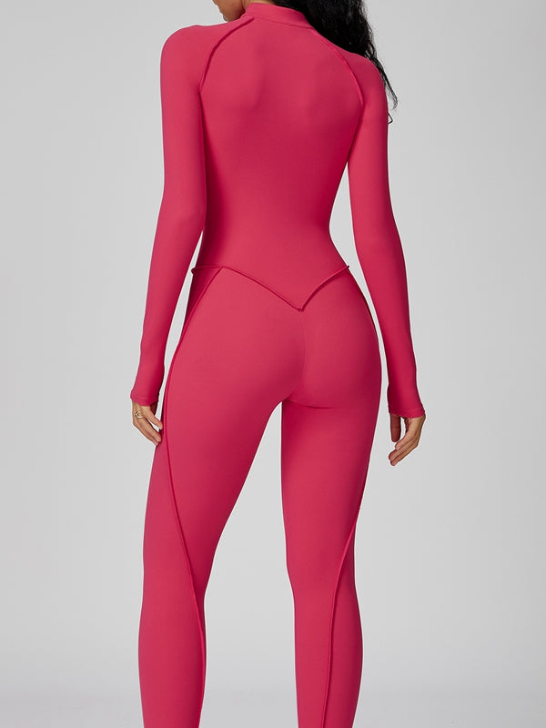 ZASUWA Female Sexy Zipper Stitch Performance Jumpsuit