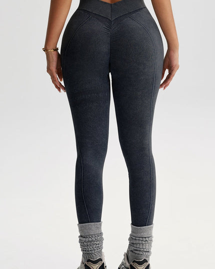 ZASUWA Female Deep V Back Tie-dye Leggings