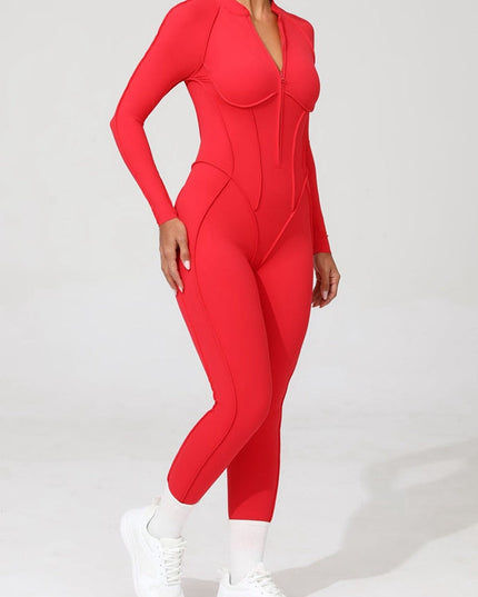 ZASUWA Female Sexy Backless Zipper Scrunch Bum Jumpsuit