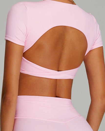 ZASUWA Female Twist Hollow Out Short Sleeves