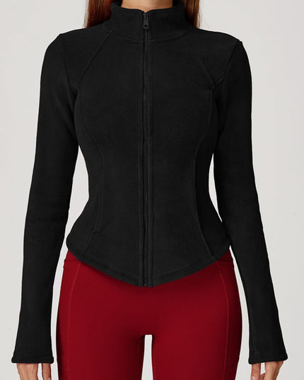 ZASUWA Female Pocket Zipper Fleece Jacket