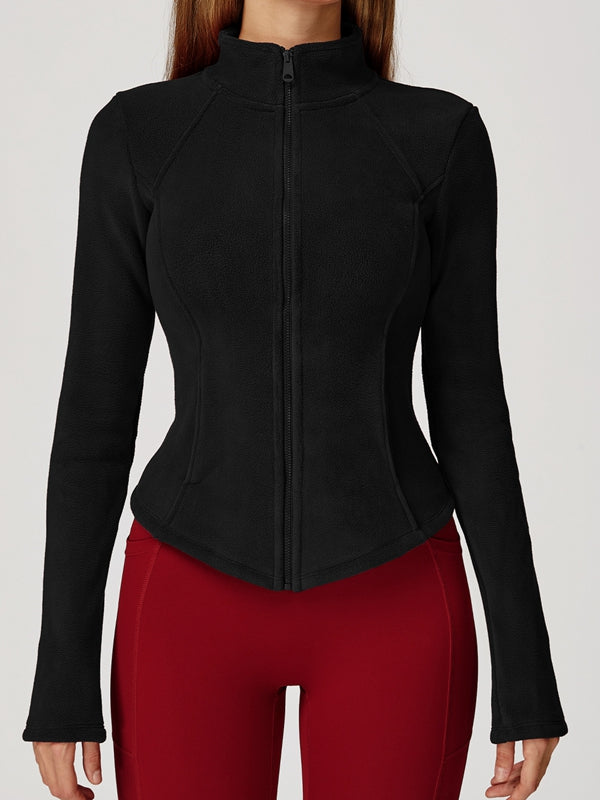 ZASUWA Female Pocket Zipper Fleece Jacket