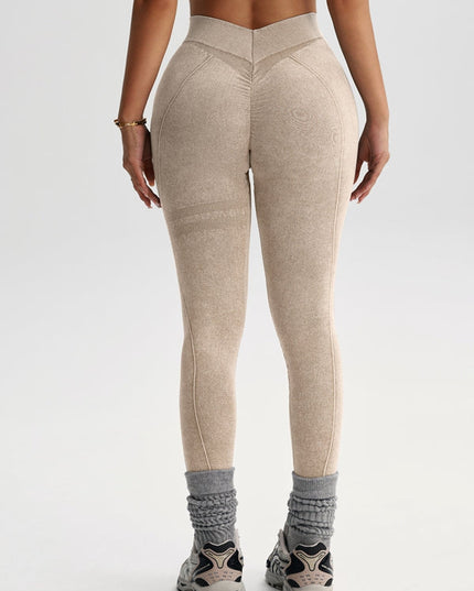 ZASUWA Female Deep V Back Tie-dye Leggings