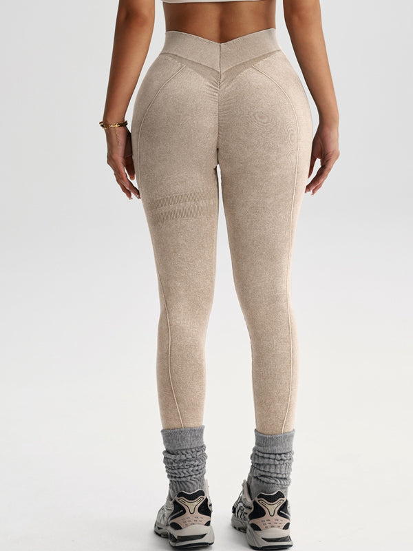 ZASUWA Female Deep V Back Tie-dye Leggings