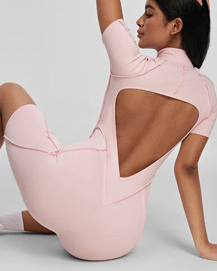 ZASUWA Female Sexy Backless Zipper Scrunch Bum Romper