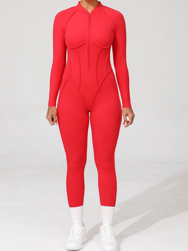 ZASUWA Female Sexy Backless Zipper Scrunch Bum Jumpsuit