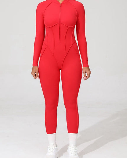 ZASUWA Female Sexy Backless Zipper Scrunch Bum Jumpsuit