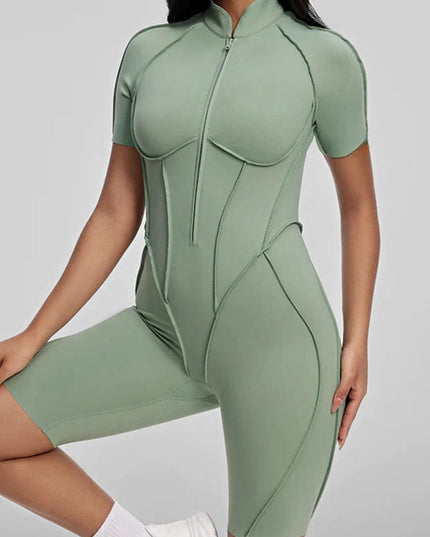 ZASUWA Female Sexy Backless Zipper Scrunch Bum Romper