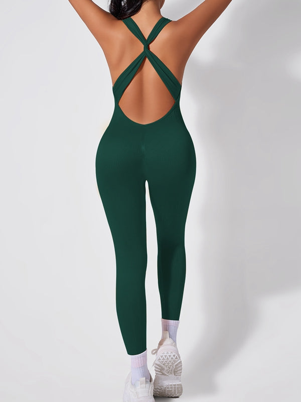 ZASUWA Female Cross Back Scrunch Bum Jumpsuit
