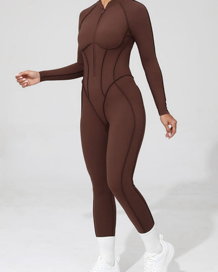 ZASUWA Female Sexy Backless Zipper Scrunch Bum Jumpsuit