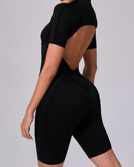 ZASUWA Female Sexy Backless Zipper Scrunch Bum Jumpsuit