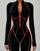 Orange / S / Long Sleeves Jumpsuit