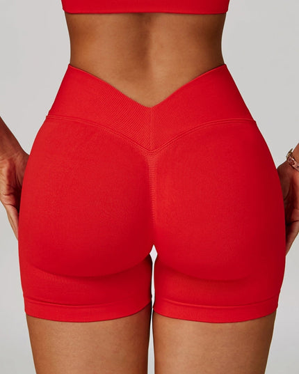 ZASUWA Female Deep V Back Seamless High-rise Leggings