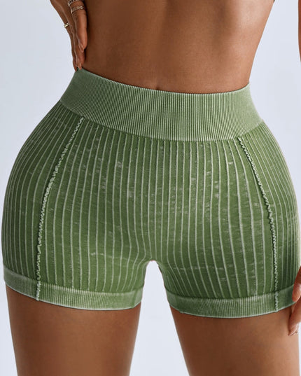 ZASUWA Female Deep V Back Ribbed Booty Shorts