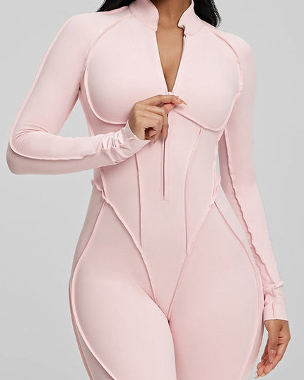 ZASUWA Female Sexy Backless Zipper Scrunch Bum Jumpsuit