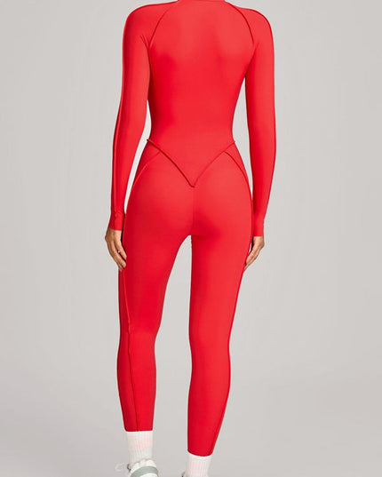 ZASUWA Female Sexy Zipper Stitch Performance Jumpsuit