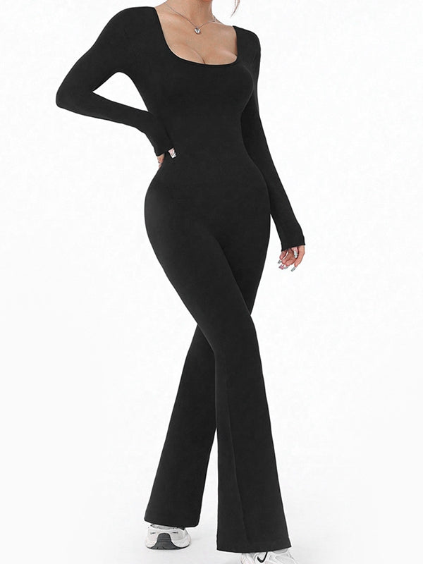 ZASUWA Female Long Sleeves Flare Jumpsuit