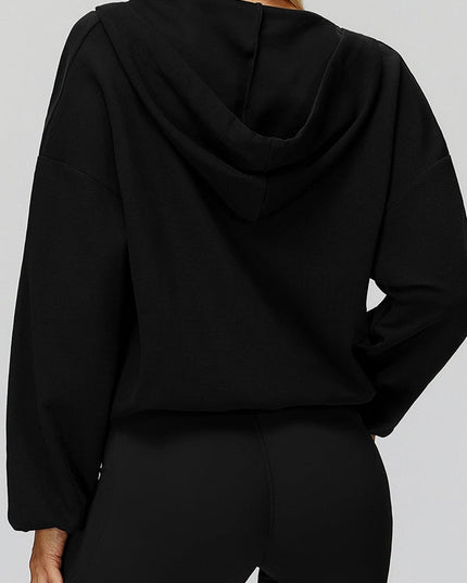 ZASUWA Feamle V Collar Fleece Hoodie