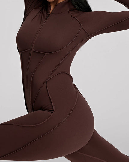 ZASUWA Female Sexy Zipper Stitch Performance Jumpsuit