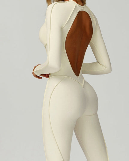 ZASUWA Female Heart Backless Long Sleeves Jumpsuit