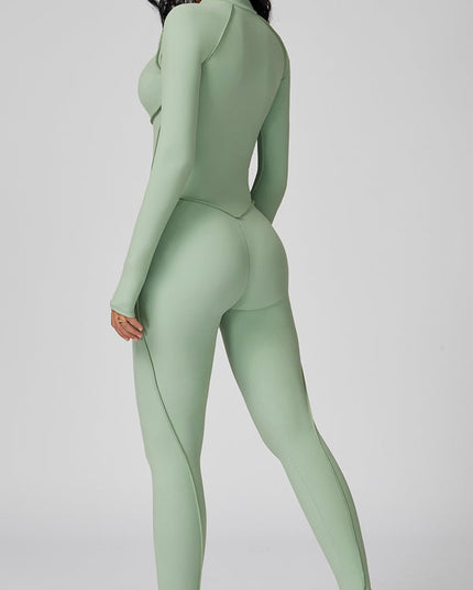 ZASUWA Female Sexy Zipper Stitch Performance Jumpsuit