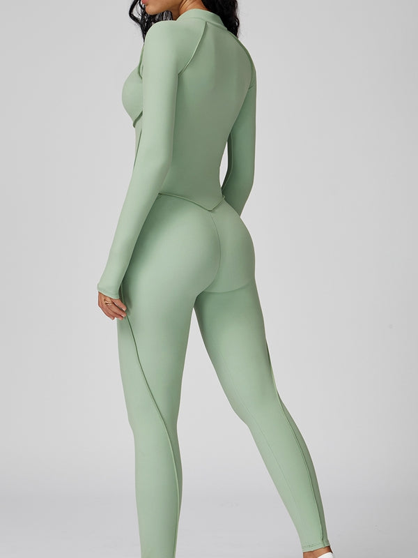 ZASUWA Female Sexy Zipper Stitch Performance Jumpsuit