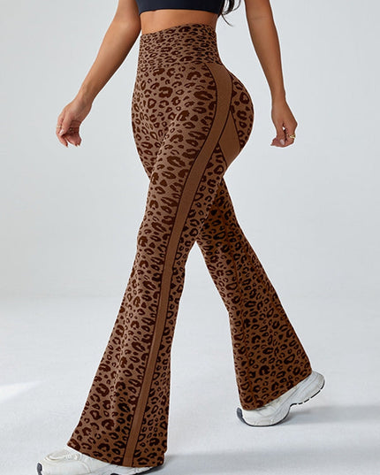 ZASUWA Female Seamless Leopard Print Flare Booty Leggings