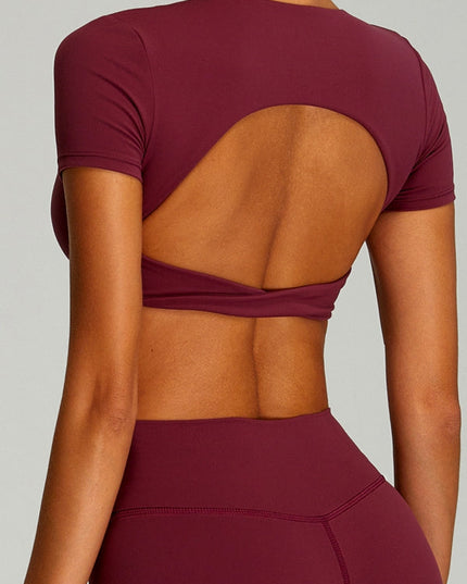 ZASUWA Female Twist Hollow Out Short Sleeves