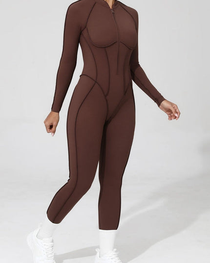 ZASUWA Female Sexy Backless Zipper Scrunch Bum Jumpsuit