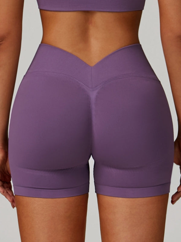 ZASUWA Female Deep V Back Seamless High-rise Leggings