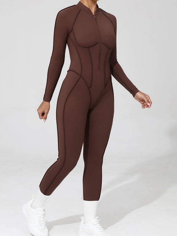 ZASUWA Female Sexy Backless Zipper Scrunch Bum Jumpsuit