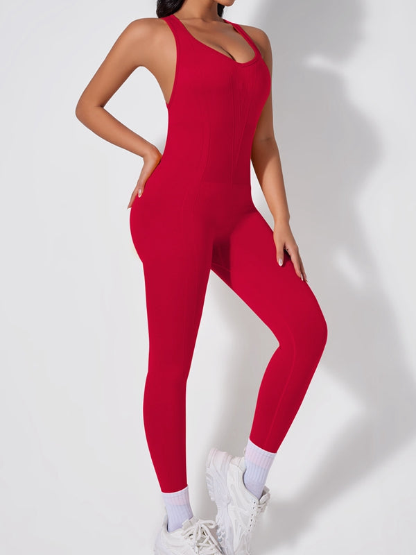 ZASUWA Female Cross Back Scrunch Bum Jumpsuit