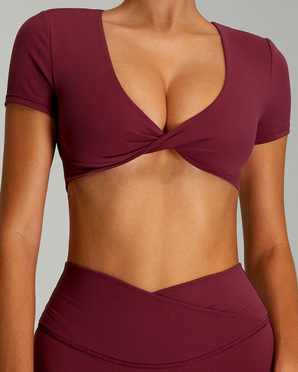 ZASUWA Female Twist Hollow Out Short Sleeves