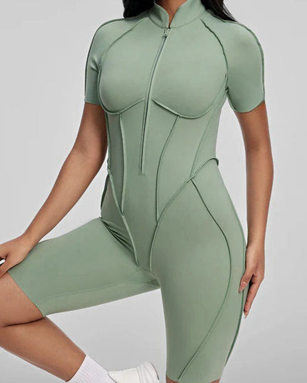 ZASUWA Female Sexy Backless Zipper Scrunch Bum Jumpsuit