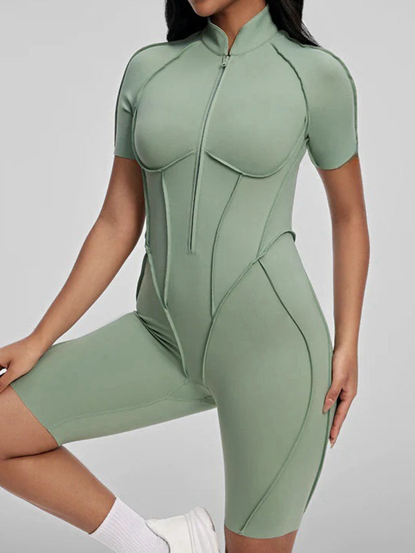 ZASUWA Female Sexy Backless Zipper Scrunch Bum Jumpsuit