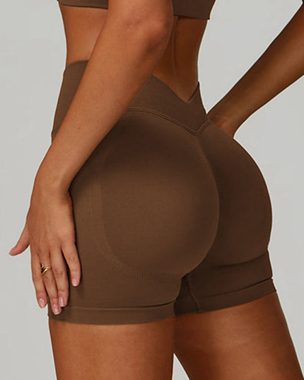 ZASUWA Female Deep V Back Seamless High-rise Leggings