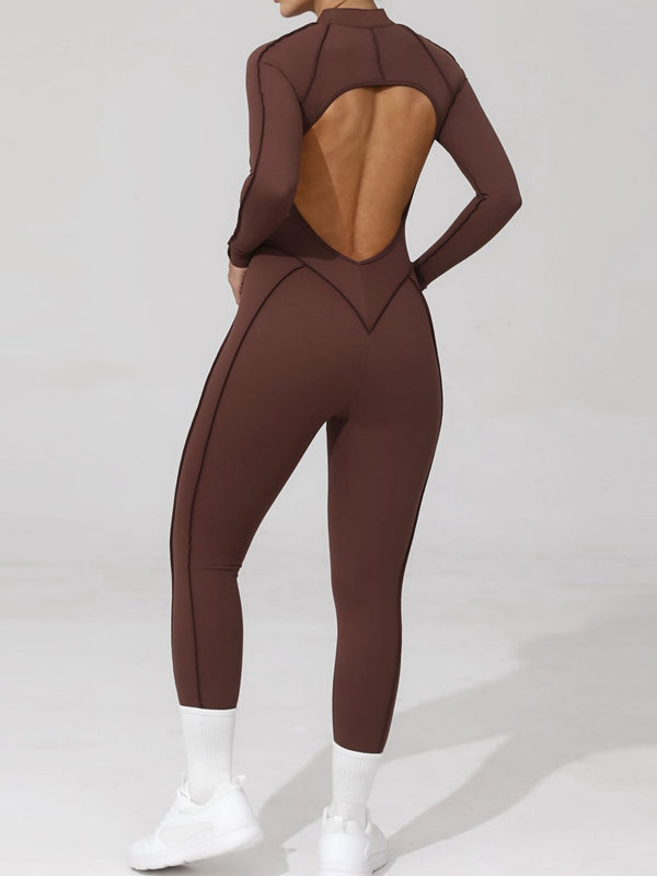 ZASUWA Female Sexy Backless Zipper Scrunch Bum Jumpsuit