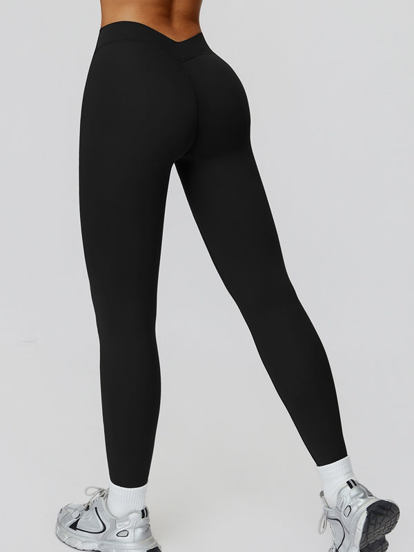 ZASUWA Female Deep V Back Yoga Leggings