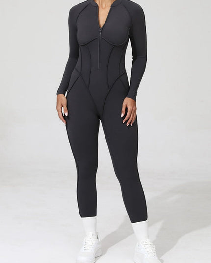 ZASUWA Female Sexy Backless Zipper Scrunch Bum Jumpsuit