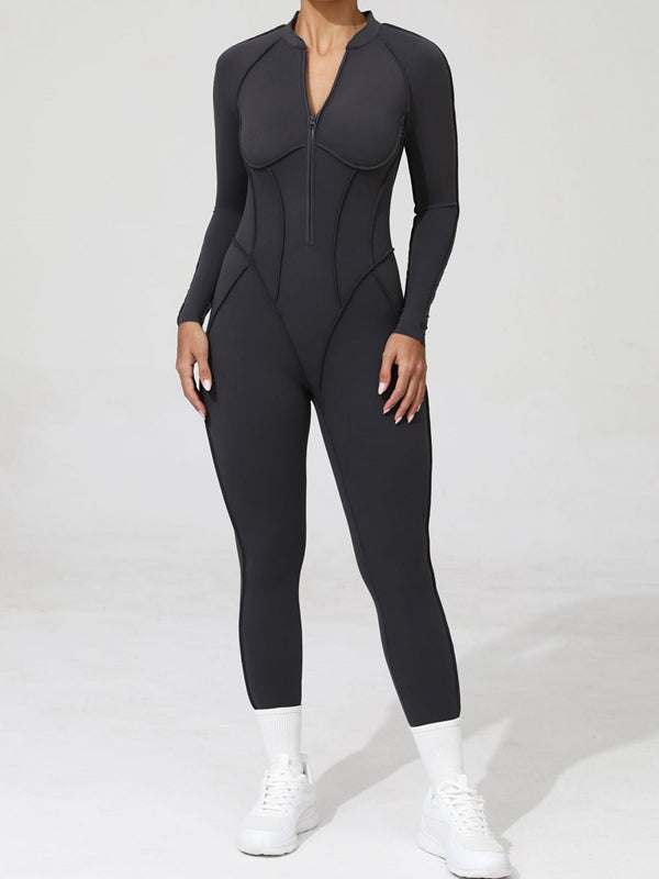ZASUWA Female Sexy Backless Zipper Scrunch Bum Jumpsuit