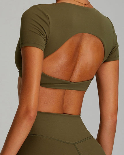 ZASUWA Female Twist Hollow Out Short Sleeves