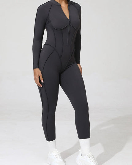 ZASUWA Female Sexy Backless Zipper Scrunch Bum Jumpsuit