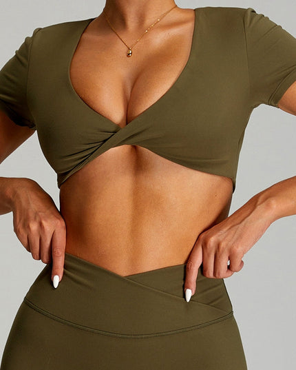 ZASUWA Female Twist Hollow Out Short Sleeves