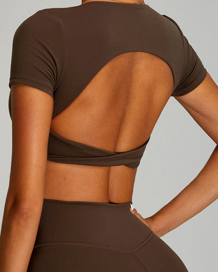 ZASUWA Female Twist Hollow Out Short Sleeves