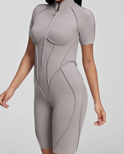 ZASUWA Female Sexy Backless Zipper Scrunch Bum Jumpsuit