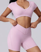 Pink / S / Shorts+Short Sleeves