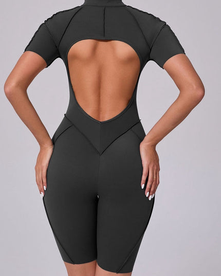 ZASUWA Female Sexy Backless Zipper Scrunch Bum Jumpsuit