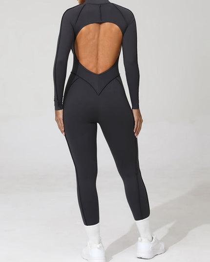 ZASUWA Female Sexy Backless Zipper Scrunch Bum Jumpsuit